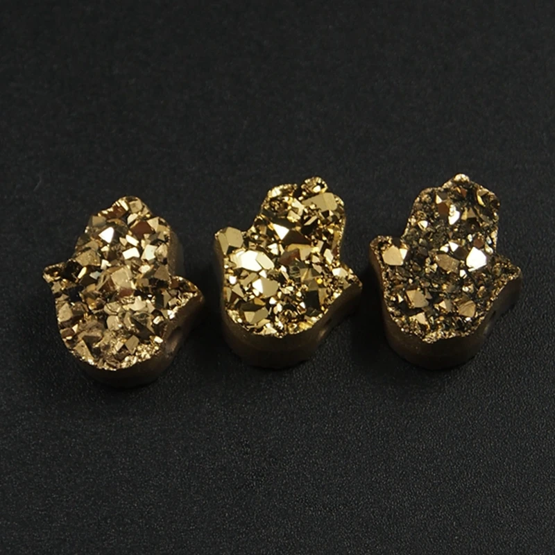 

Natural Crystal Druzy Pendant Gold Color Pendant Mix Color Irregular Shape Stone DIY Jewelry Making Pendants Necklaces