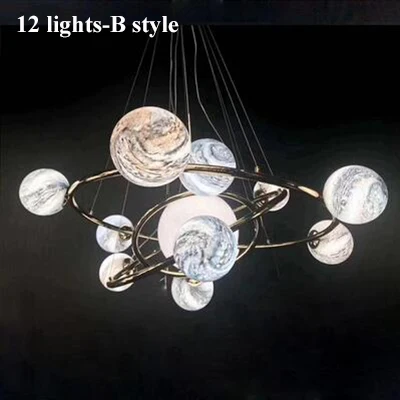 12 lights B style Современная Новинка, светодиодная люстра с заземлением, освещение, золотая металлическая гостиная, светодиодная подвесная люстра, Подвесная лампа для спальни - Цвет абажура: 12 lights B style