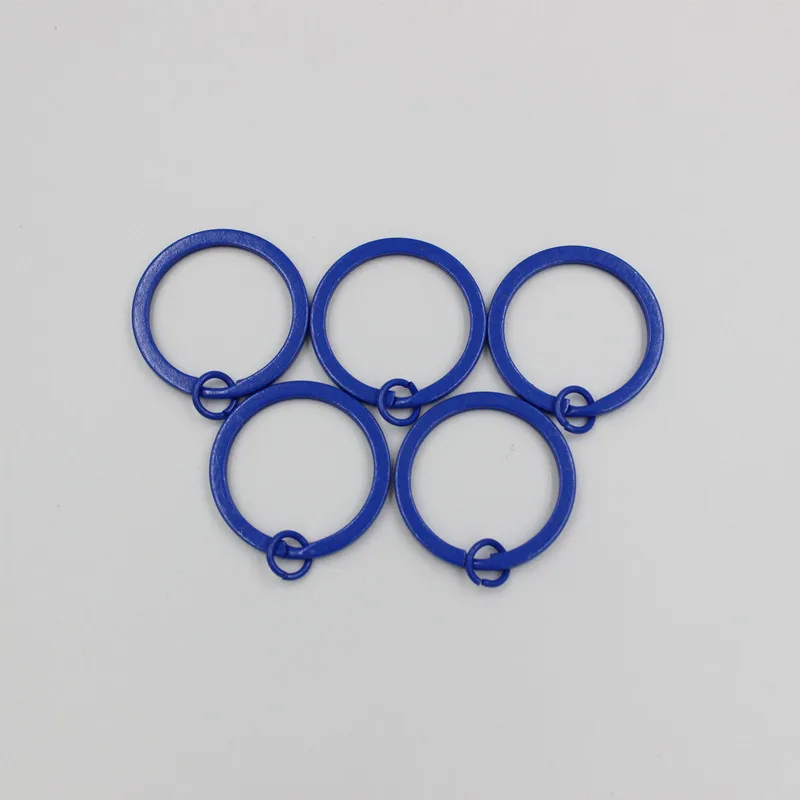 Navy Blue 20 шт./лот, красочное кольцо для ключей, соединительный брелок для ключей DIY, аксессуары для ключей - Цвет: Navy Blue