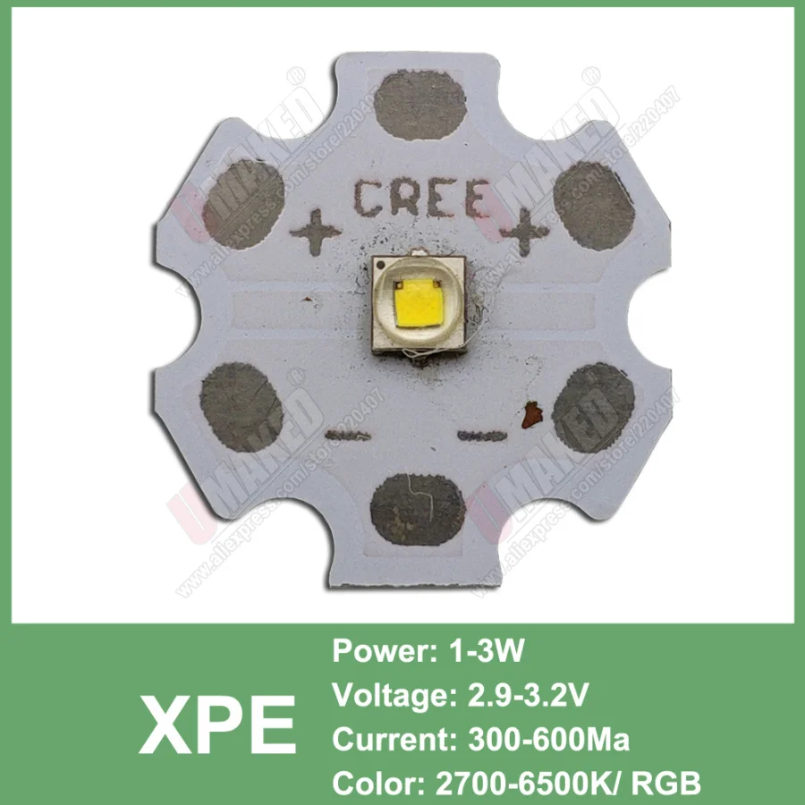 XPE 3 Вт 5 Вт 10 Вт CREE XML XPE XPG XTE светодиодный теплый белый RGB высокомощный светодиодный чип на 20 мм PCB - Испускаемый цвет: XPE