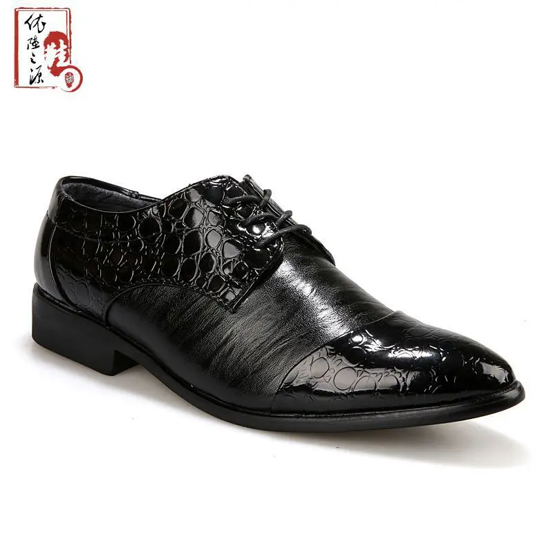 2014 new brand Men Shoes Leather splice Lace Up Business Moccasins Dress Wedding casual men shoes | Обувь