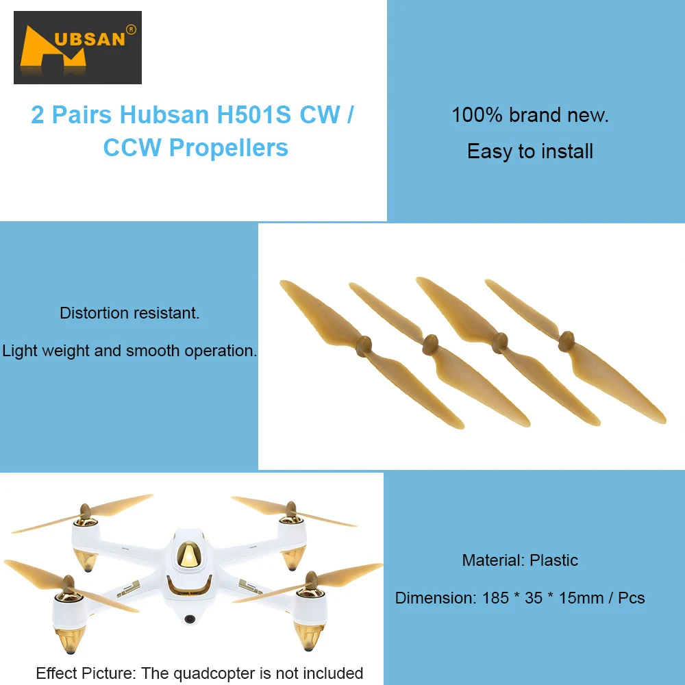 2 пары H501S-05B H501S-06B CW CCW лопасть пропеллера RC часть для Hubsan H501S Дрон Квадрокоптер |