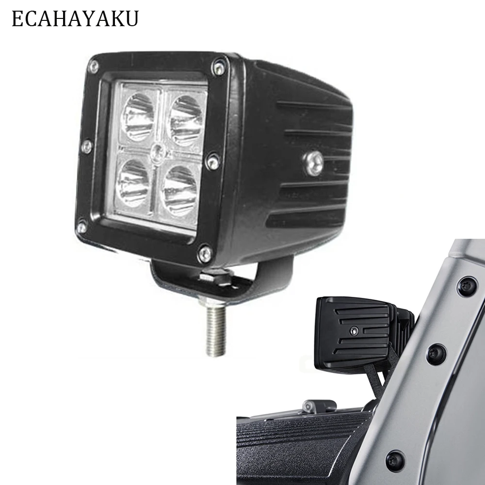 ECAHAYAKU 3 дюйма Dually Cubic 12 Вт Автомобильный светодиодный рабочий светильник 6000 К Led Pod