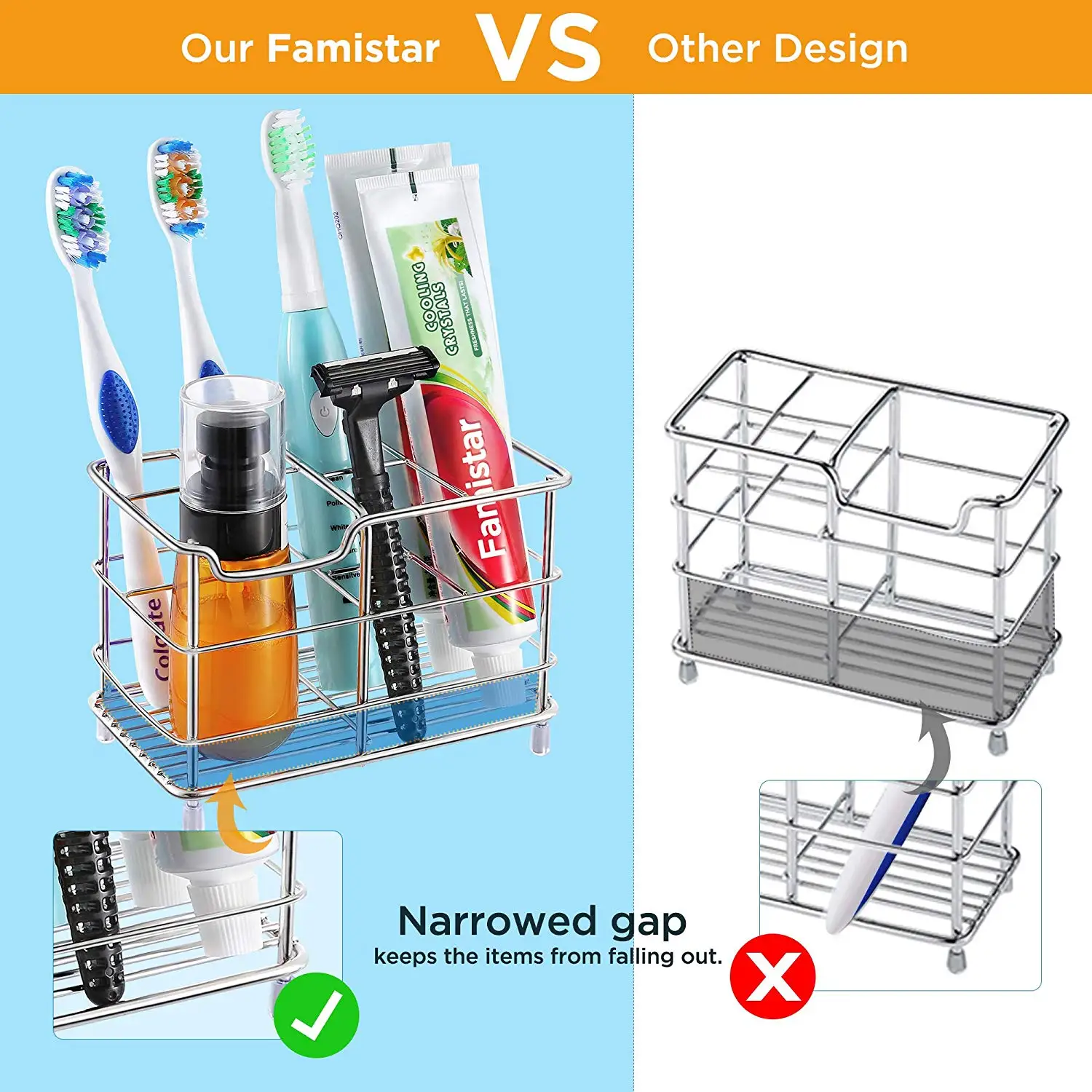 Держатель для зубных щеток из нержавеющей стали органайзер хранения в ванной
