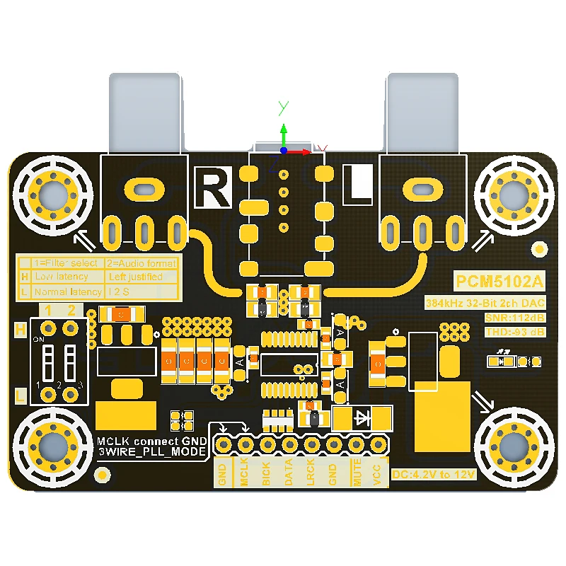 PCM5102A без потерь цифровой аудио I2S-DAC декодер для Raspberry Pi 2B/3B Поддержка 32bit 384 K T0612