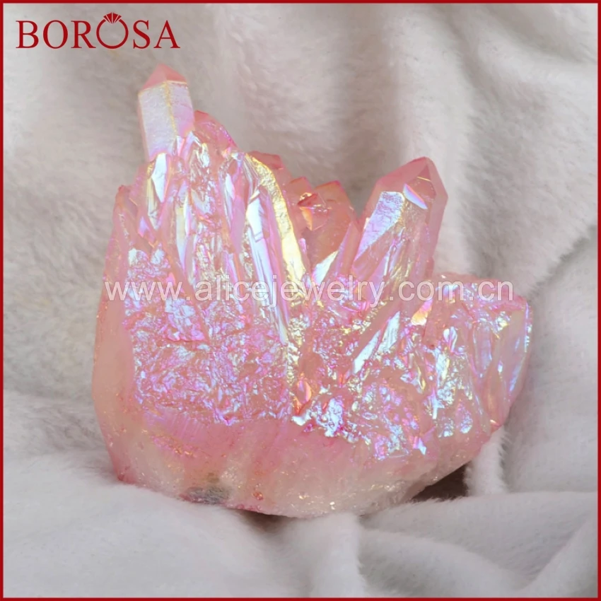 

BOROSA 1KG Mix Colors Crystal Cluster ,FLAME Natural Aura Quartz Titanium Crystal Healing Cluster Of DIY Jewelry Original Stone