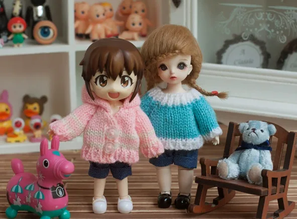 Новый [1/12 кукольный свитер] OB11 кардиган Ob11 шляпа 1/12BJD Кепка одежда (подходит для