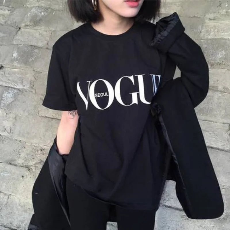 Женская футболка в стиле Харадзюку tumblr ulzzang kawaii летняя одежда Корейском