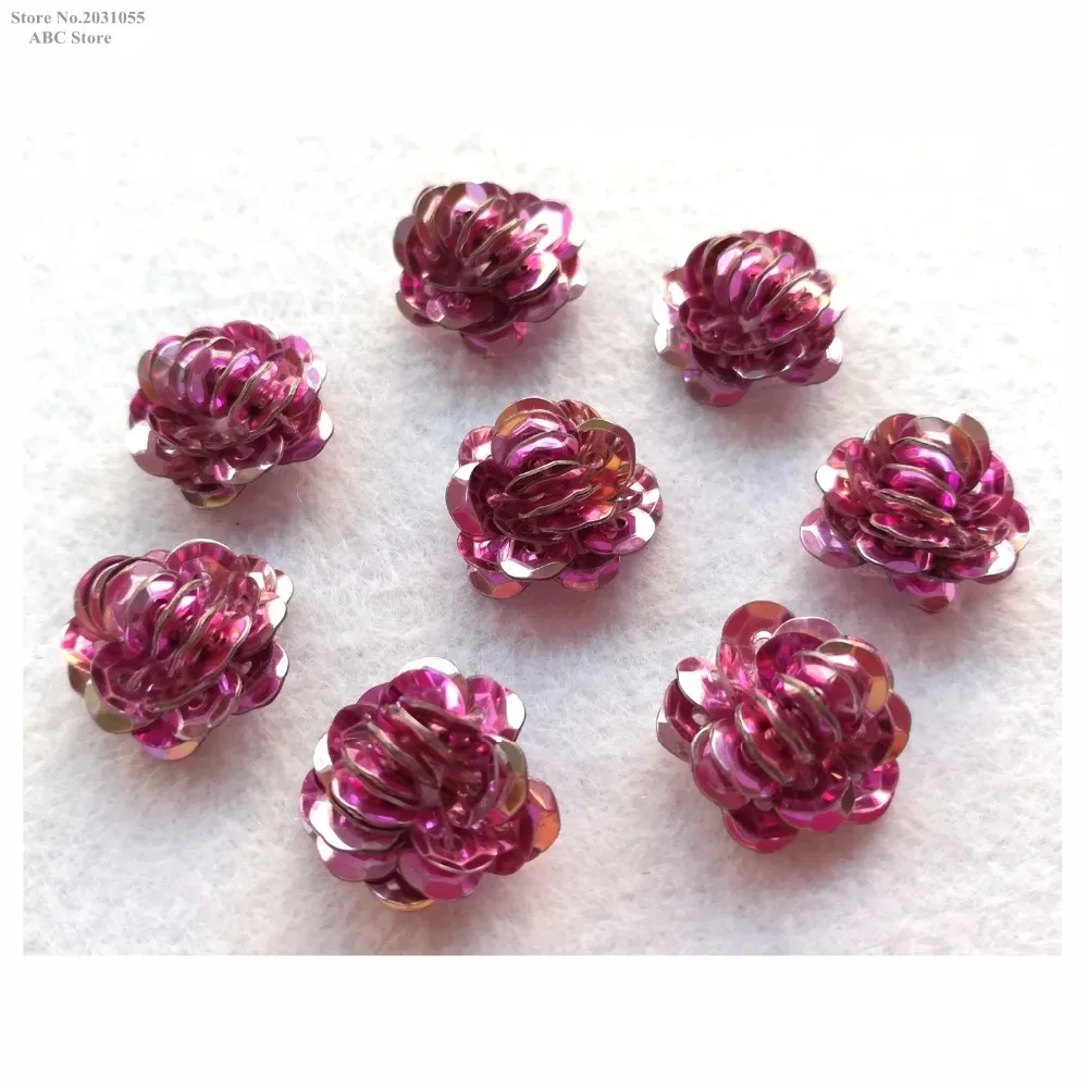 Новый 3D Розовый Mauve Блестящий Мягкий расшитый бисером цветок аппликации шитье