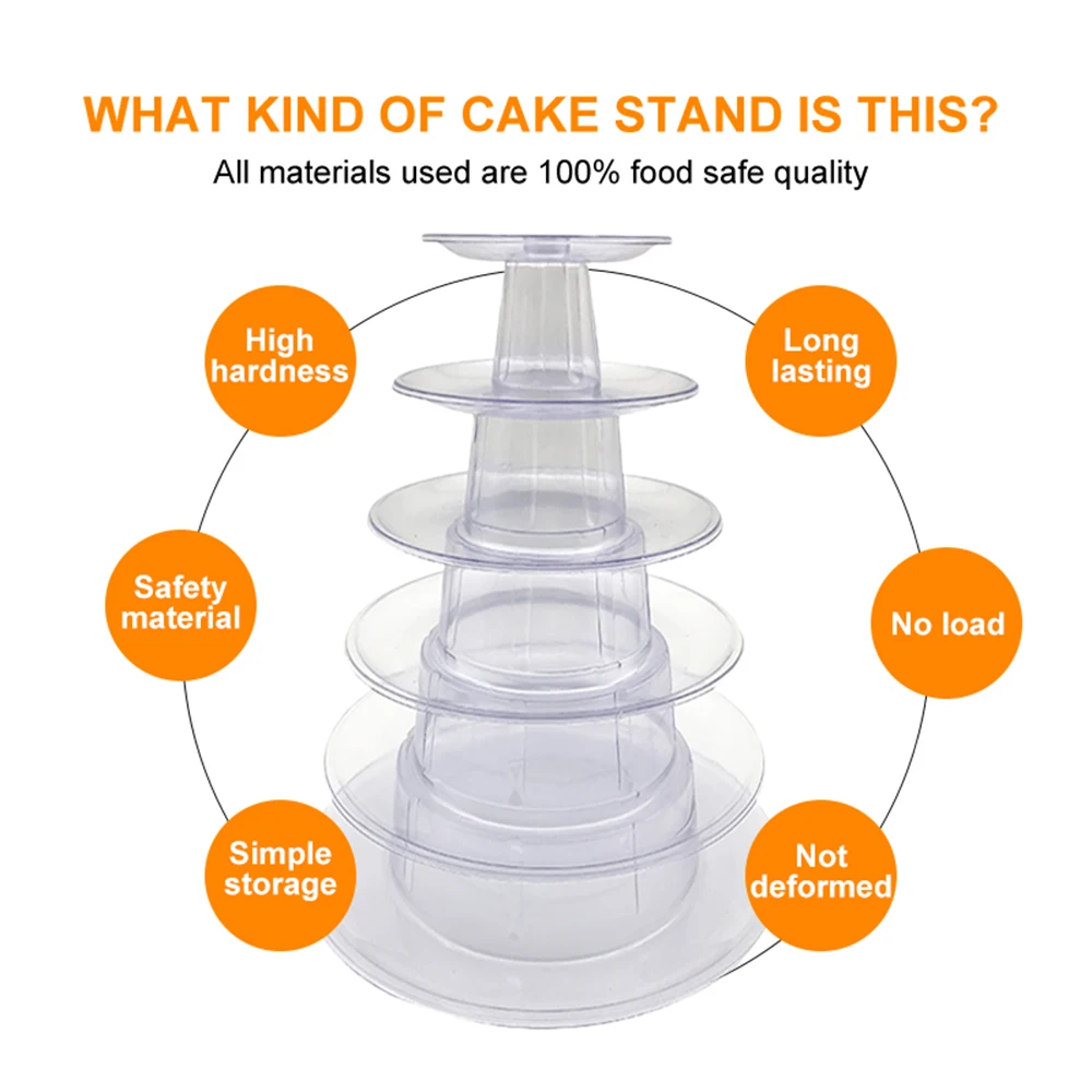 

Hifuar 4/6 Layer High Quality Macarons Display Tower PVC Macaron Tower Stand Fondant Cake Stand Wedding Cake Decorating Tool