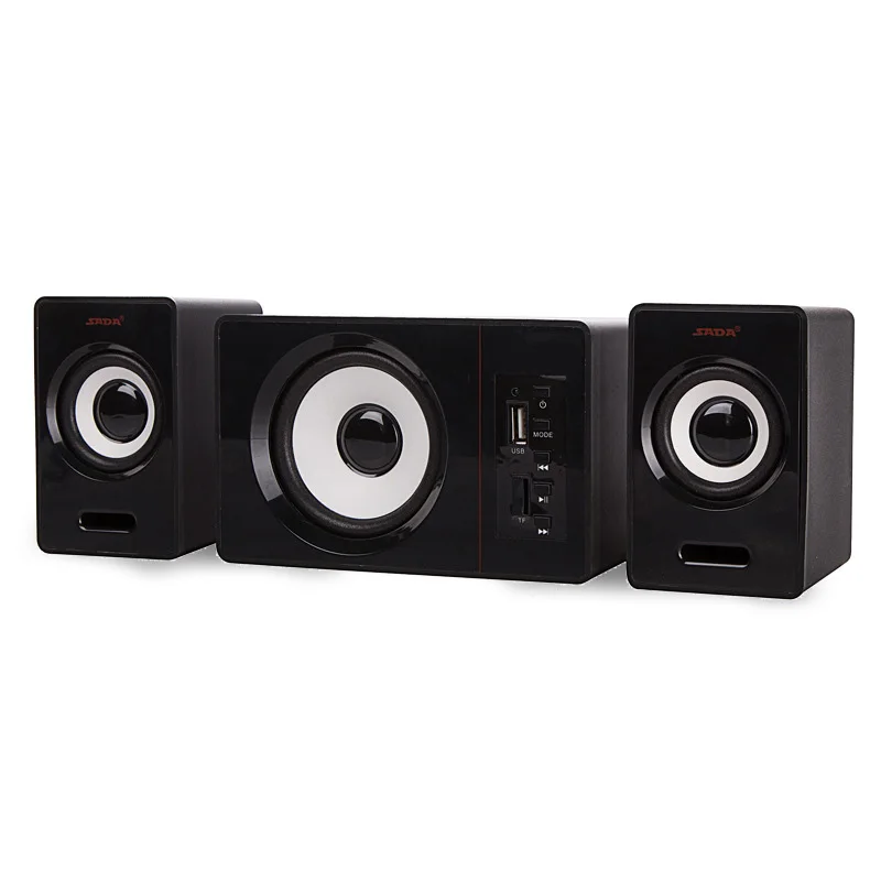Сада D-200D плюс Bluetooth/AUX/TF/USB колонки 2,1 3 канала сабвуфера мультимедийных звуковых коробку для компьютера ноутбука MP3 USB Мощность - Цвет: Черный