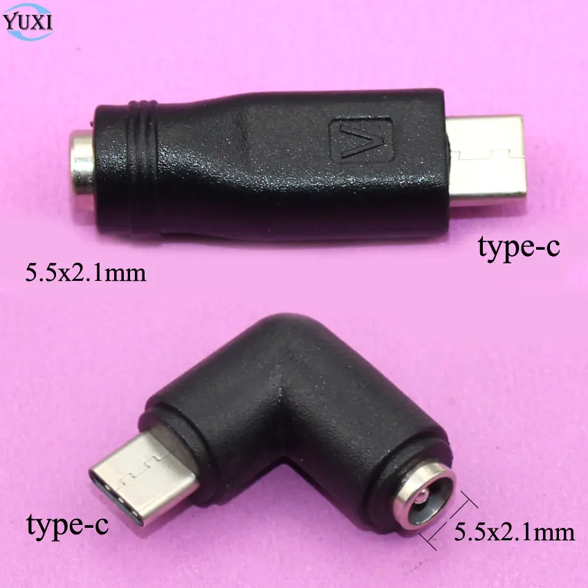 YuXi 1 шт. 5 5*2 мм/5 5x2 мм гнездовой разъем к USB 3 штекеру типа C 90 / 180 градусов адаптер