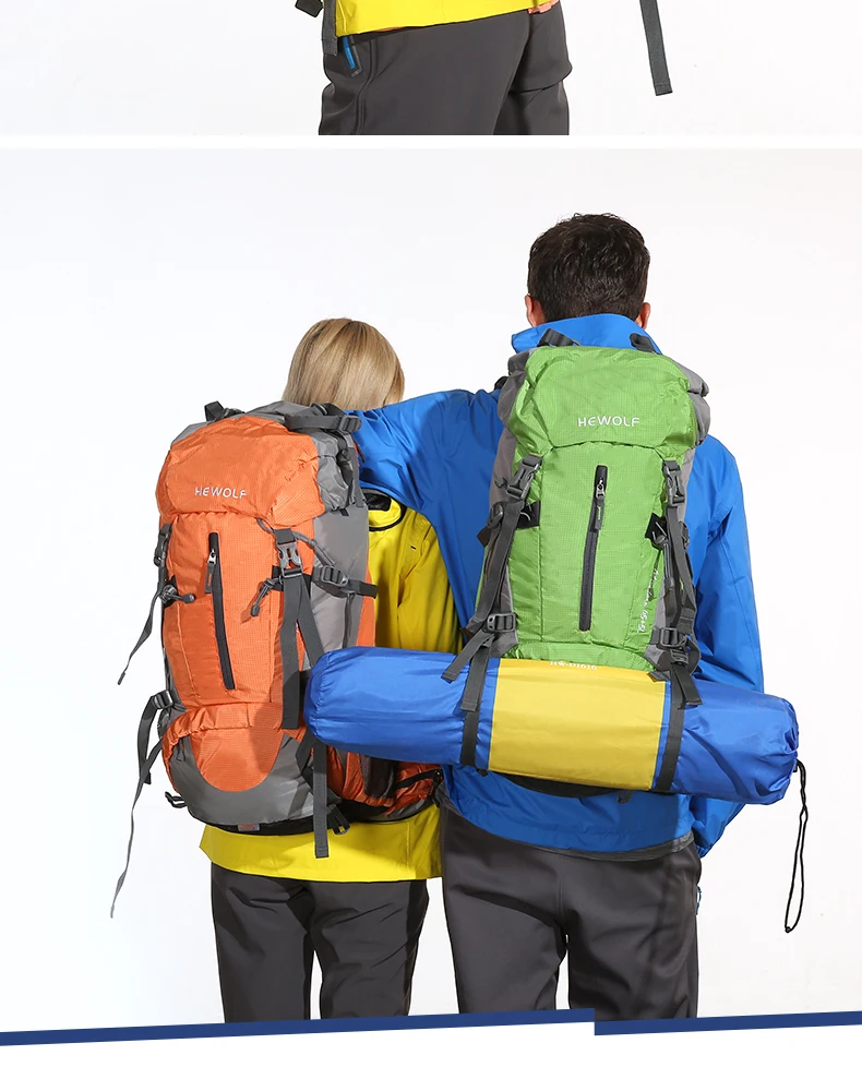 Hewolf 50L Многофункциональный уличный спортивный рюкзак большой емкости для альпинизма походные сумки с дождевиком 4 цвета рюкзак