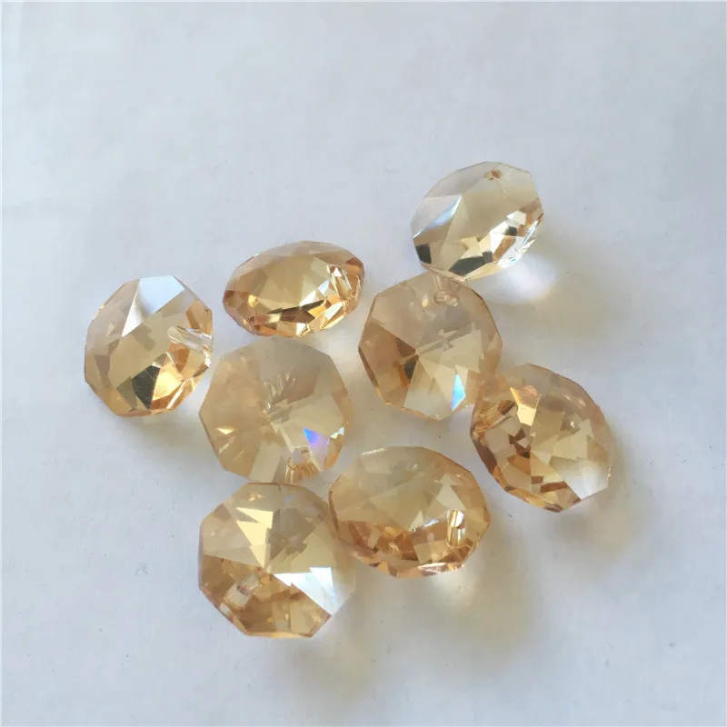 Золотые шампанские Восьмиугольные Кристаллы 2000 шт в одно отверстие день