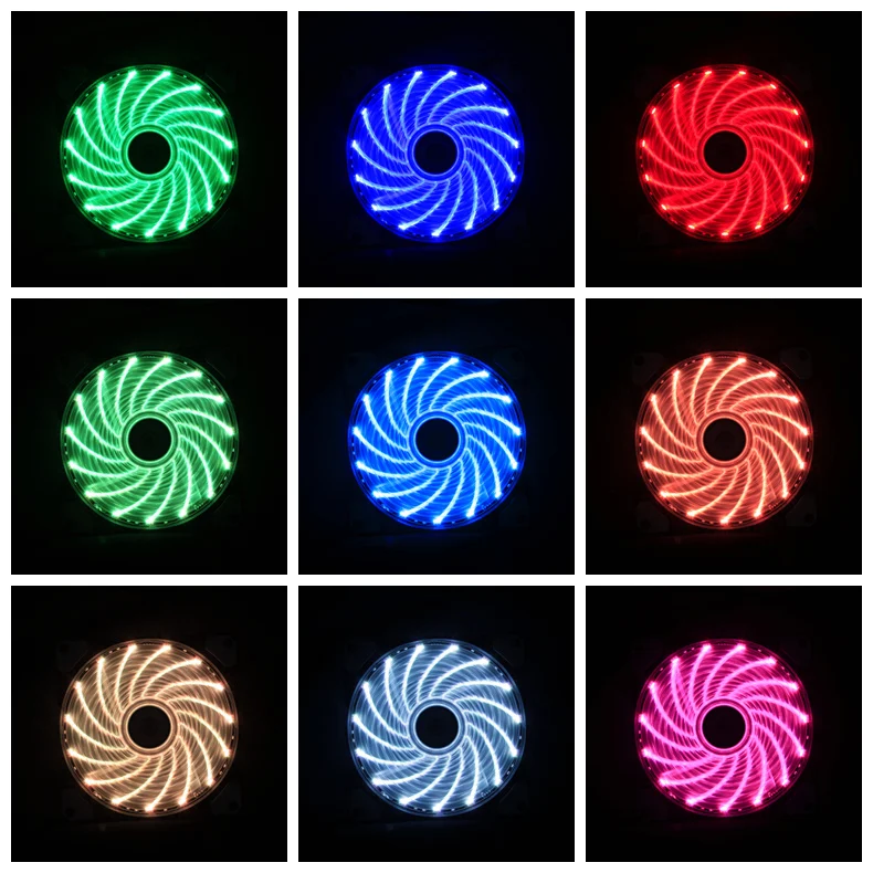 ALSEYE RGB куллер 120 мм светодиодный вентилятор для компьютера удаленного Управление с RGB полосы и 2 вентиляторы 12 В 1300 об./мин. комплект