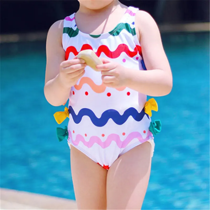 Милый купальный костюм для малыша купальник с бантом дизайн Maillot De Bain на