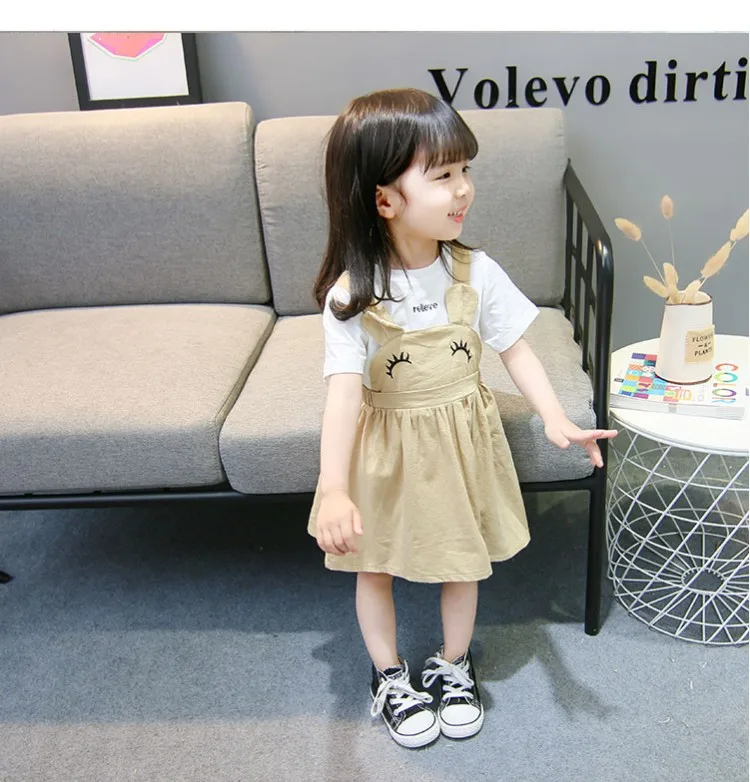 Милые комплекты одежды для маленьких девочек 2018 летние хлопковые принцессы топы