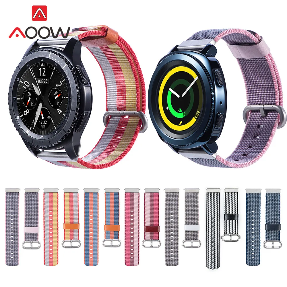 18 мм 20 мм 22 мм тканый нейлоновый ремешок для часов для samsung Galaxy Watch Active 42 мм 46 мм huawei GT Magic Huami Amazfit браслет ремешок