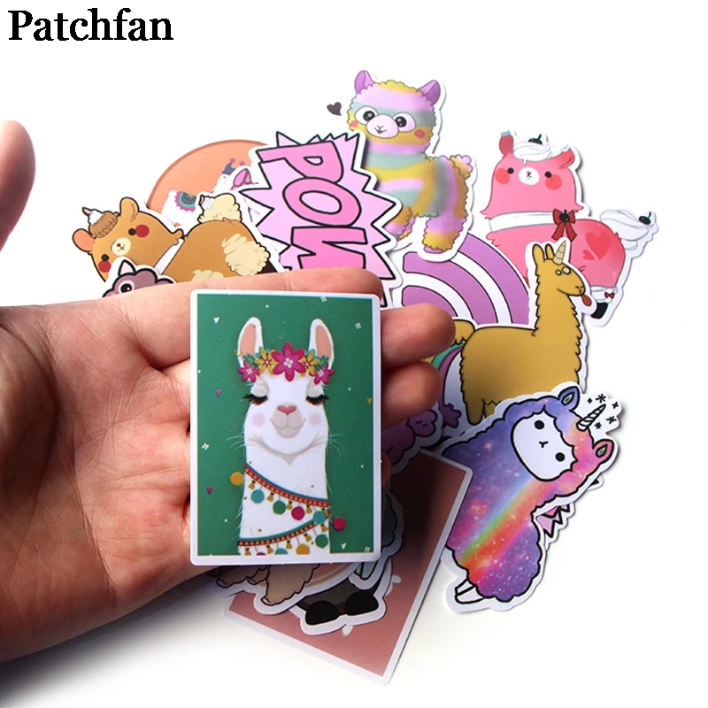 Patchfan, 18 шт., креативные Значки из ламы, альпаки, сделай сам, декоративные наклейки, мультяшный стиль, для DIY, для ПК, на стену, для телефона, скрапбукинг, альбом, A2080