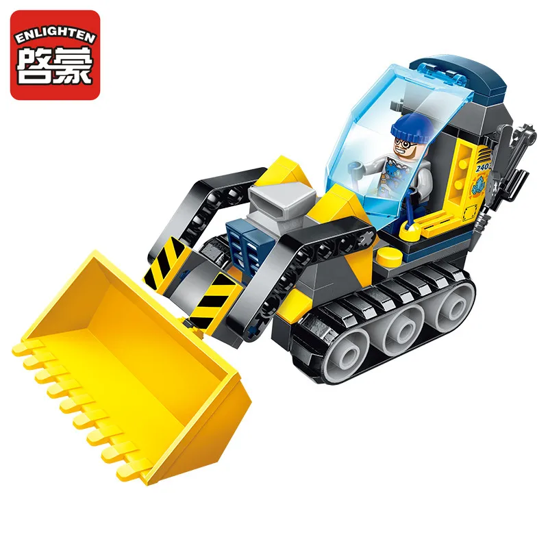 Enlighten строительный инженерный строительный блок Technic Kyanite Squad Rock Bulldozer 2 фигурки 114 шт Обучающие кирпичи-без коробки