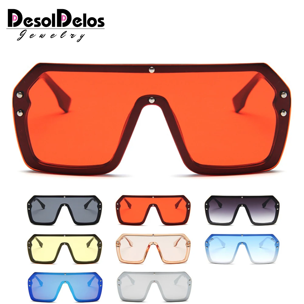 Мужские и женские квадратные солнцезащитные очки большие красные черные цельные