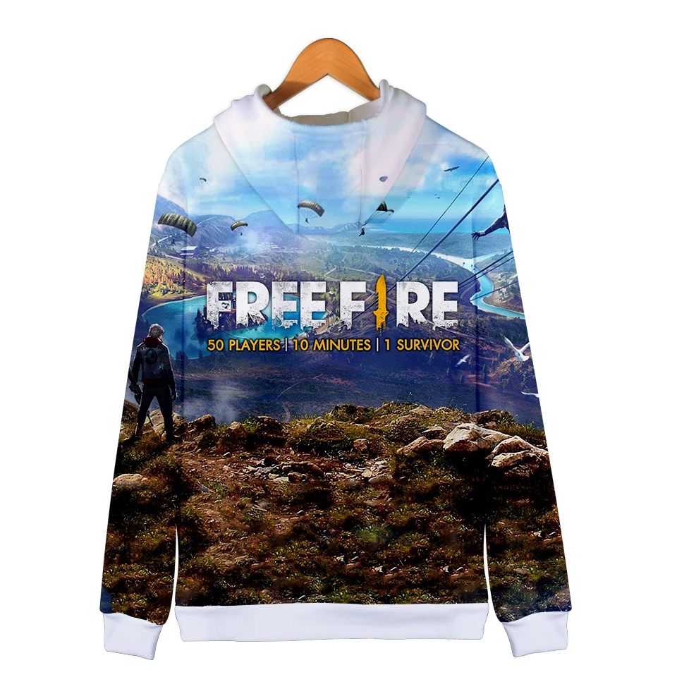 Хип хоп 3D free fire модная мужская толстовка с капюшоном на молнии Зимняя куртка популярный пуловер хлопковое пальто с длинными рукавами