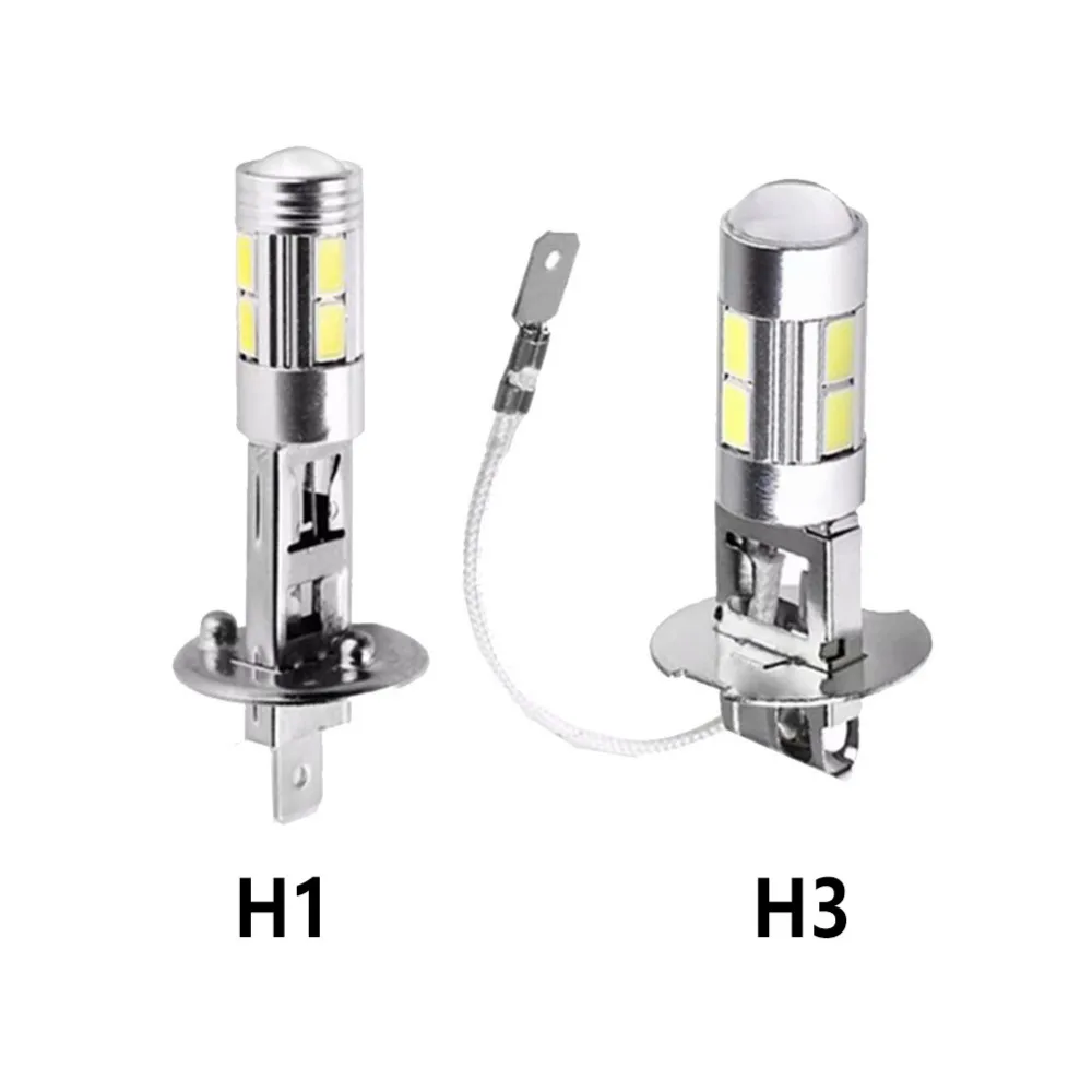 2 шт. длительный срок службы белый H1/H3 светодиодный супер яркий 10SMD 5630/5730 Сменные