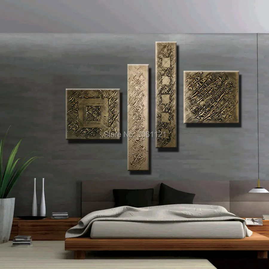 Ручная роспись ретро позолоченная настенная живопись бронзовая антизолотая