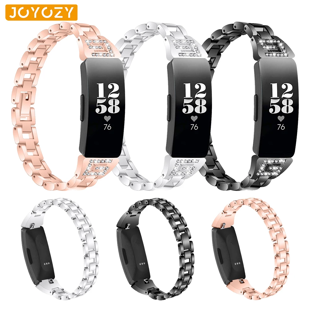 Joyozy ремешок для часов из нержавеющей стали наручный Fit bit Inspire Повседневная