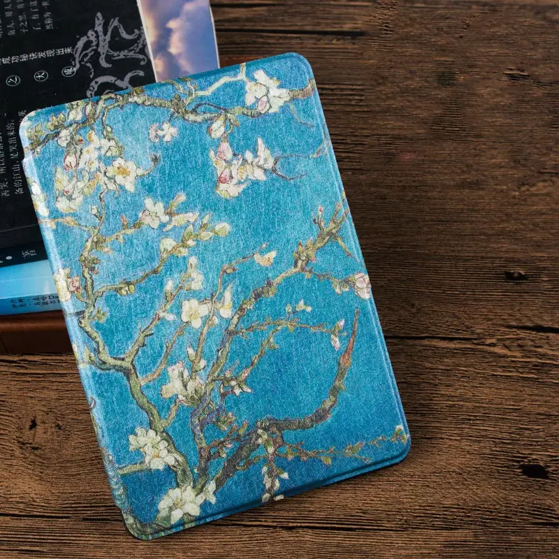 Apricot flower Умный чехол из искусственной кожи чехол для Amazon Kindle Paperwhite 4 читалка Магнитный Водонепроницаемый чехол Funda Kindle Paperwhite 4 выпуск - Цвет: Apricot flower