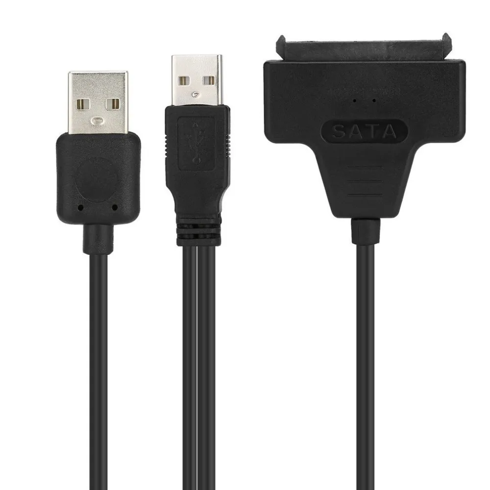 Black Light Pin Adapter Cable USB 2.0 to SATA 7+15 22 For 2.5&quot HDD Hard Disk Drive With Power Store Wholesale | Электроника
