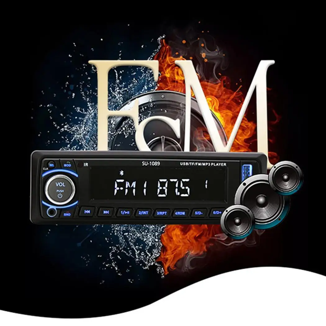 ЖК-цифровой дисплей Автомобильный Радио Bluetooth MP3 87 5 M-108 M USB 2 0 плеер WMA WAV