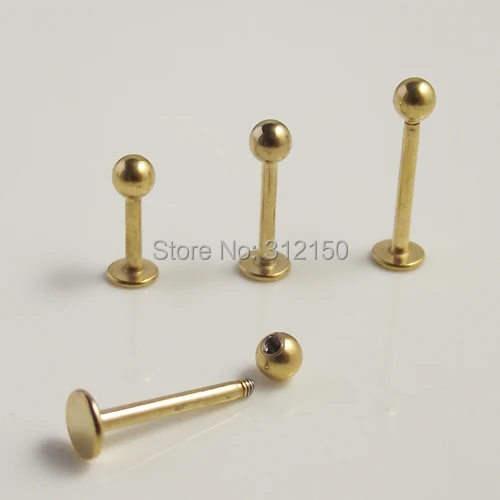 SaYao 2 штуки 16G губная помада кольцо из нержавеющей стали серьги на Козелок Золотой