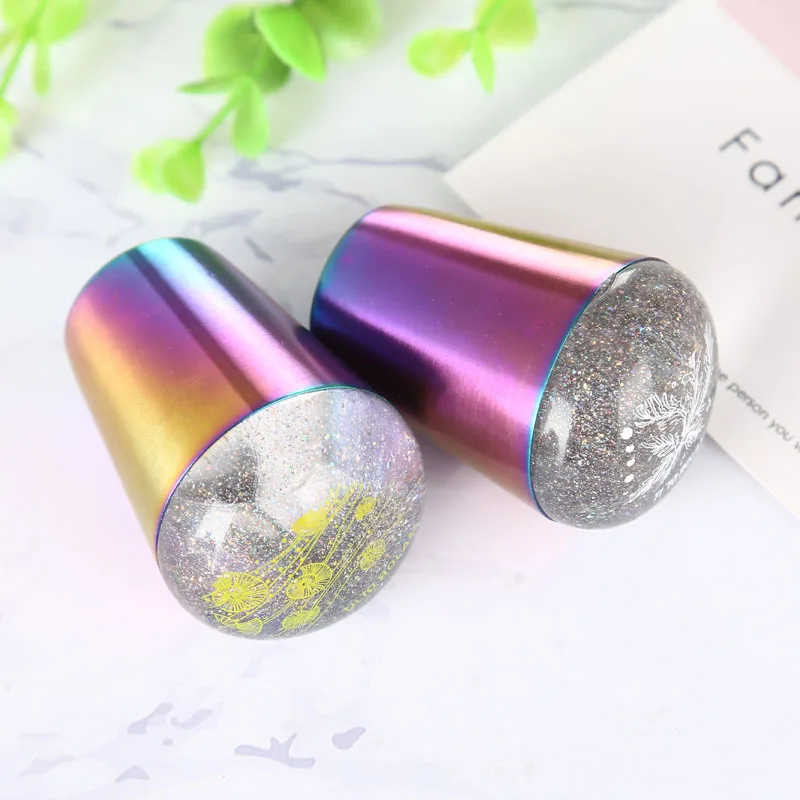 Силиконовый штамп для ногтей со скребком цветная ручка шаблон маникюра