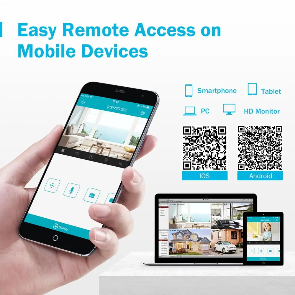 ANNKE 8CH 3MP HD TVI CVI AHD IP 5в1 H.264 + DVR 4 шт. 2MP 1080 P Водонепроницаемая камера умная ИК система