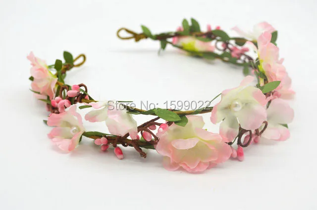 Праздничная Весенняя корона с цветами Свадебный венок для волос аксессуары