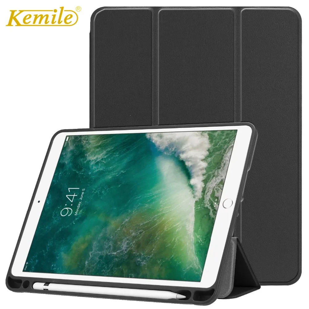 Чехол Kemile для ipad 2018 9 7 Ультра тонкий защитный чехол с держателем карандашей Apple
