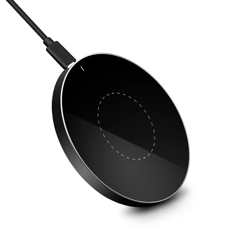 Black Cinkeypro QI Беспроводной Зарядное устройство зарядки Pad 5 В/1A Алюминий и акриловая подставка для iPhone 8 10 x Samsung Galaxy s6 S7 S8 Примечание 5 edge - Тип штекера: Black