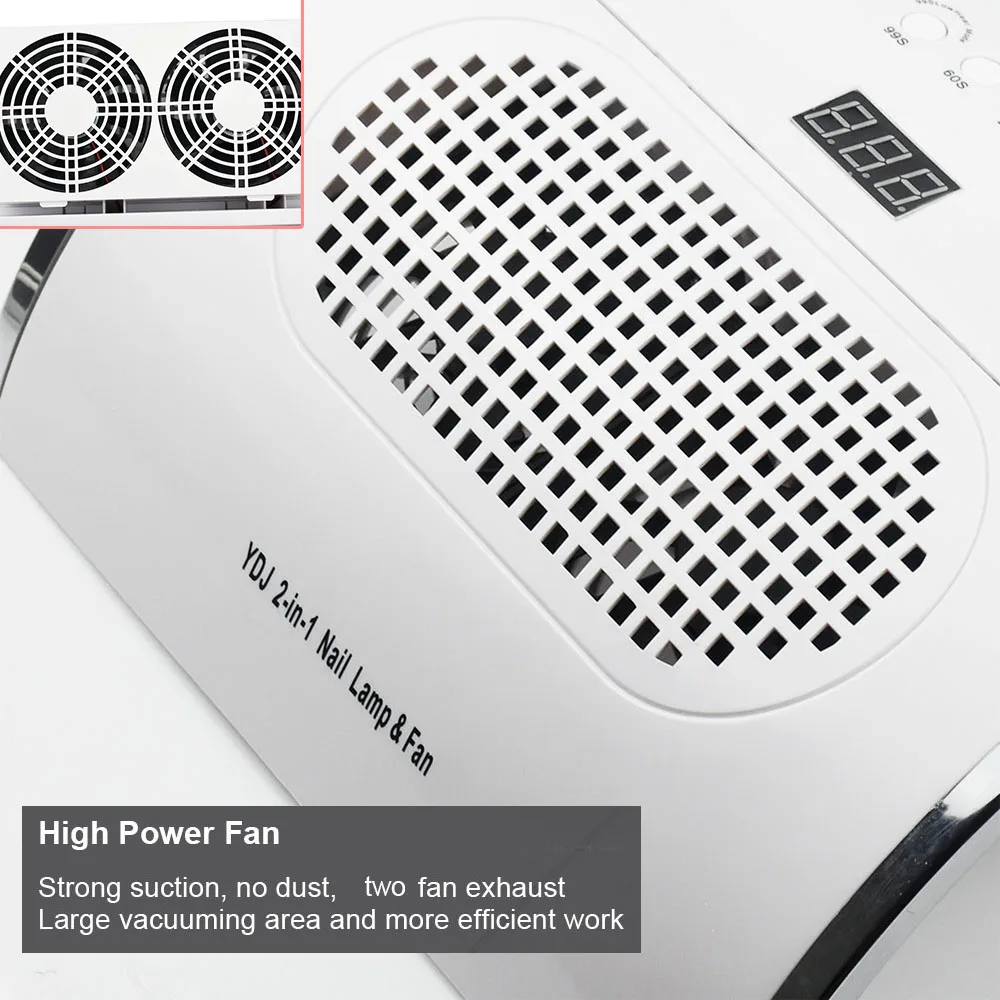 80 Вт 2 в 1 пылесос для ногтей машина пылесборник с УФ светодиодный светильник