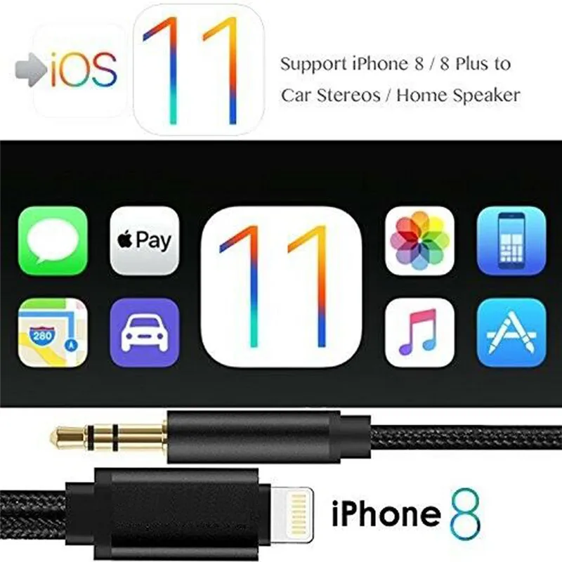 2в1 кабель Lightning для Aux 3 5 мм и Apple IPhone 6/6 s/6 sPlus/7 Plus/8 Plus/X/Xs/Xr/Xs Max 1M Наушники для/Xs