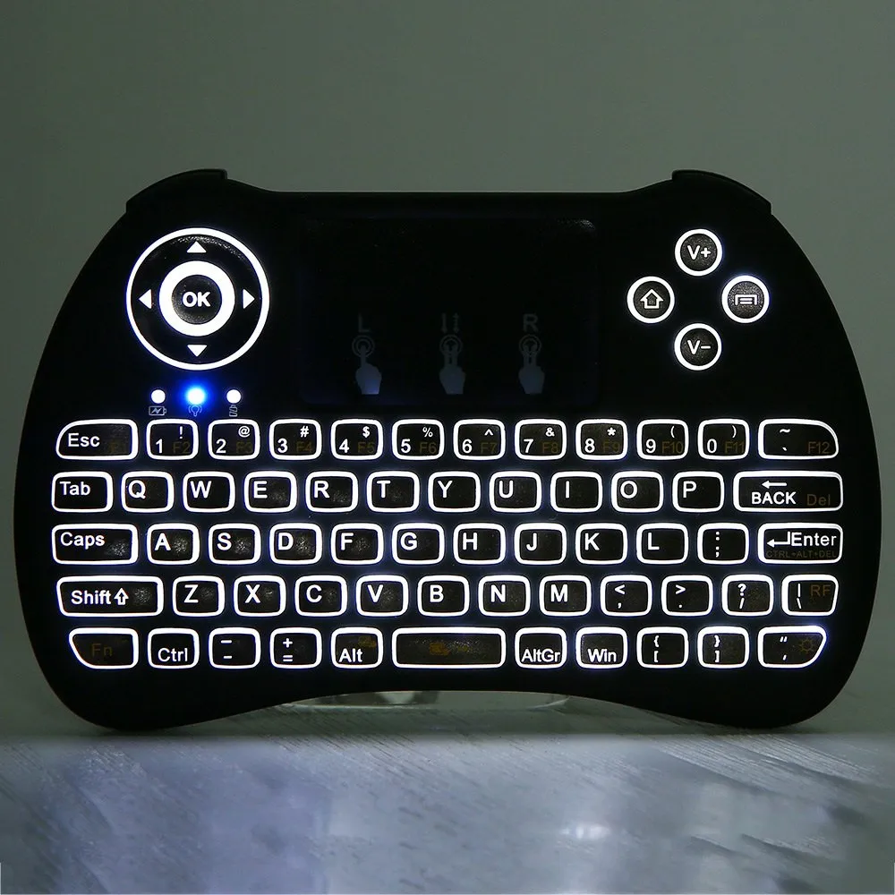 H9 миниатюрная ручная беспроводная клавиатура QWERTY 2 4 ГГц пульт дистанционного