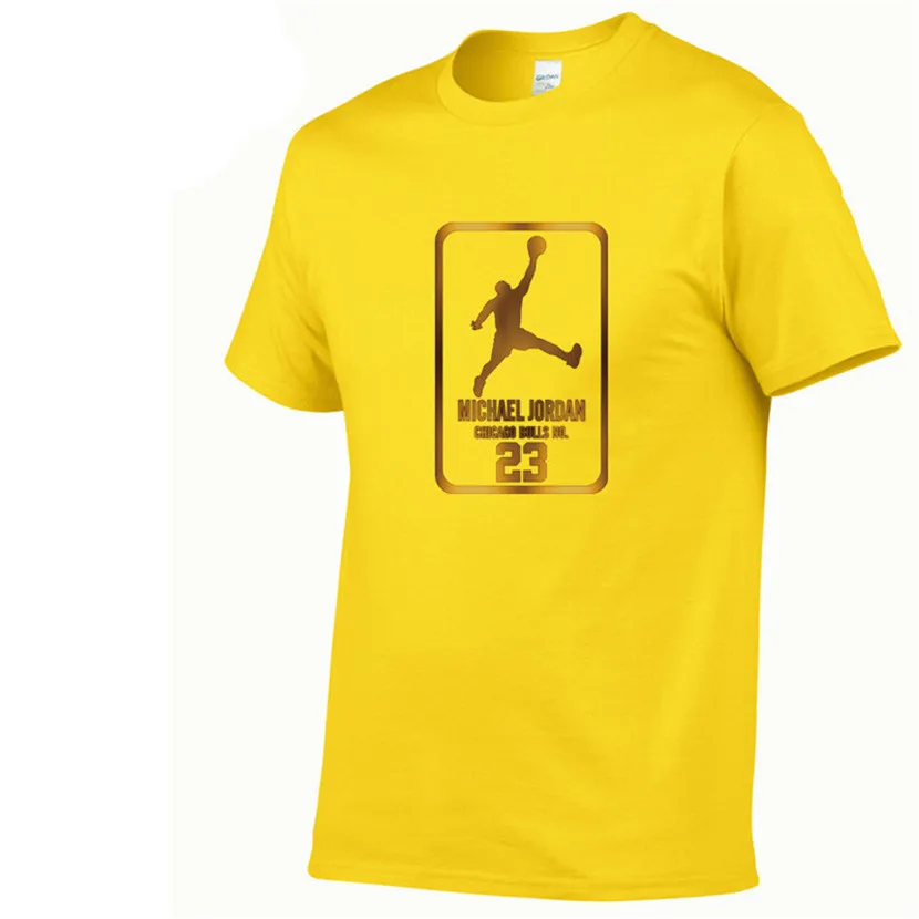 Yellow 80 Newest Summer Men T-Shirt Fashion Jordan 23 Brand Logo Print Cotton T Shirt Men Trend Casual Short Sleeve Tshirt Tops Tee - Цвет: Yellow 80