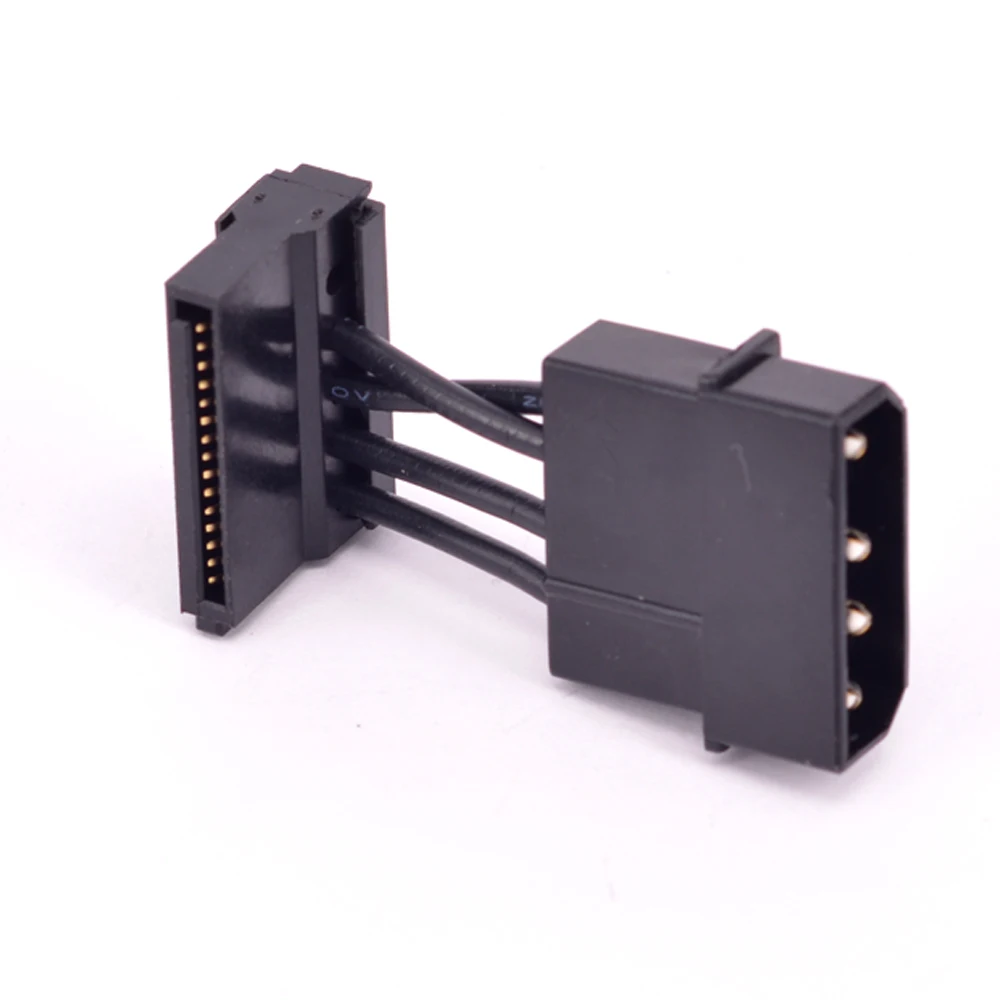 

15pin SATA to 4Pin IDE Power Supply Cable Right Angle SATA SSD Power Port Female to Molex Male D plug Converter Cable