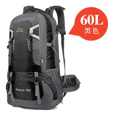 black 60L 60L/40L мужской рюкзак нейлоновый рюкзак для скалолазания с usb зарядкой школьная сумка для подростка дорожные рюкзаки женская уличная сумка - Цвет: black 60L