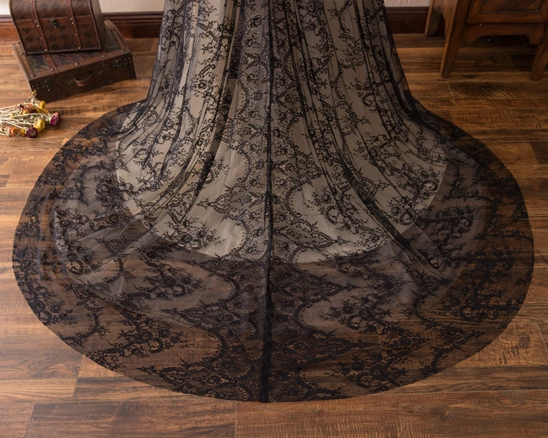 Вечернее платье-трапеция черное кружевное платье длинное праздвечерние с