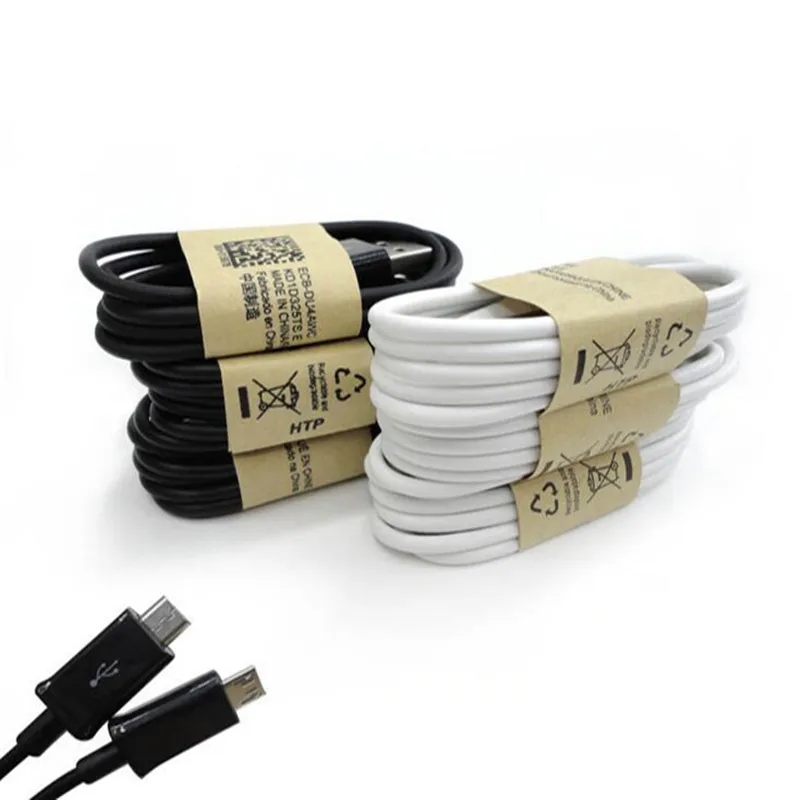 Оптовая цена 500 штук черно белые 1 м 3FT OD 3 4 мм микро V8 usb кабель для передачи данных