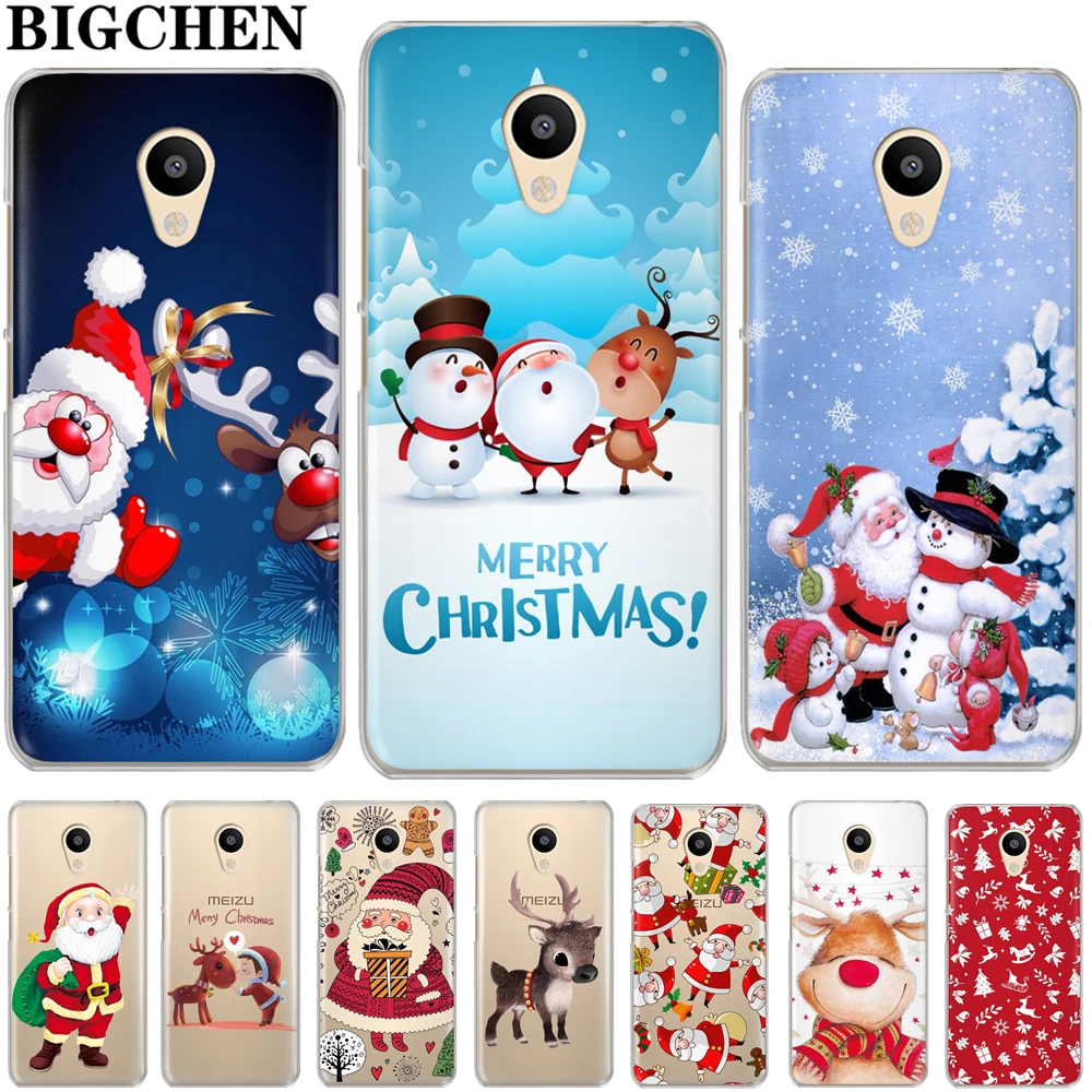 Merry Christmas Snowman Santa Claus Phone Case for Meizu M5C M3S M5S M3 M5 M6 Note Mini U10 U20 Pro 6 Soft Silicone TPU Cover |