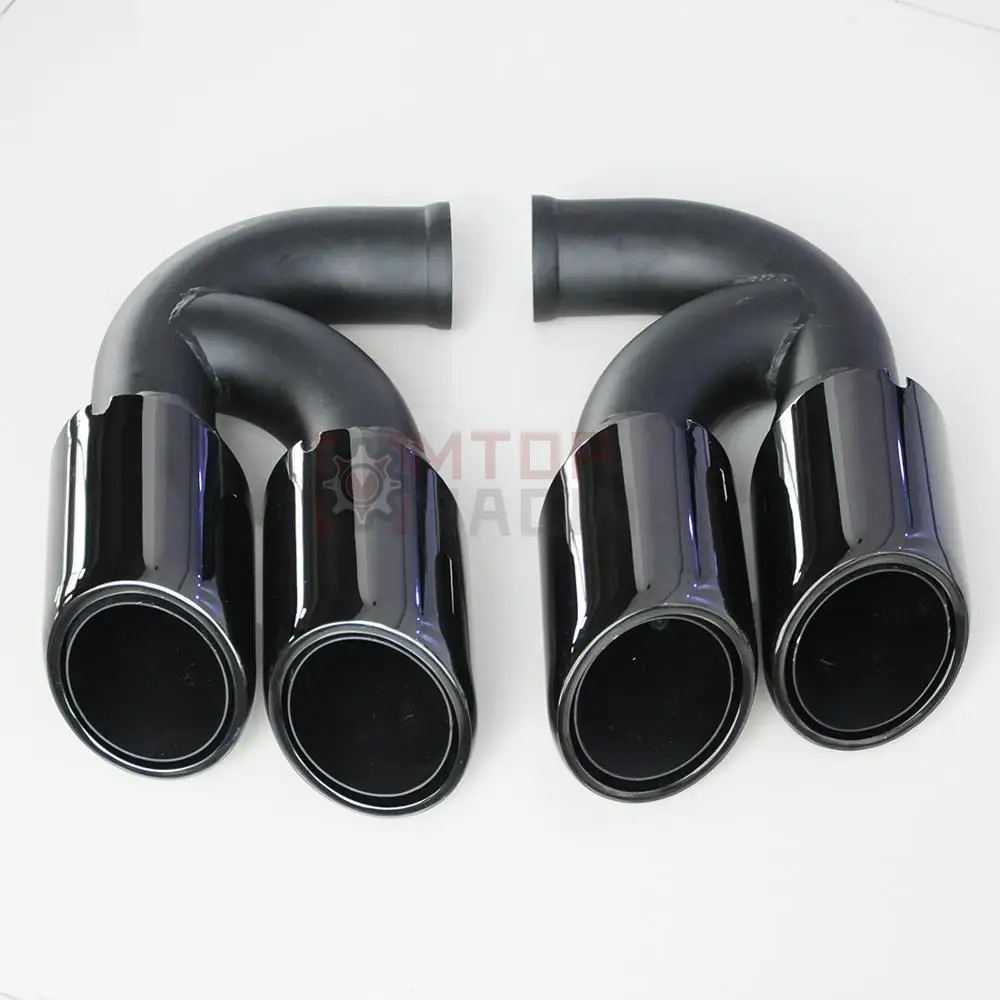 

Exhaust Muffler Pipe For Porsche Cayenne V8 2011 2012 2013 2014 Short Tips End Gloss Black