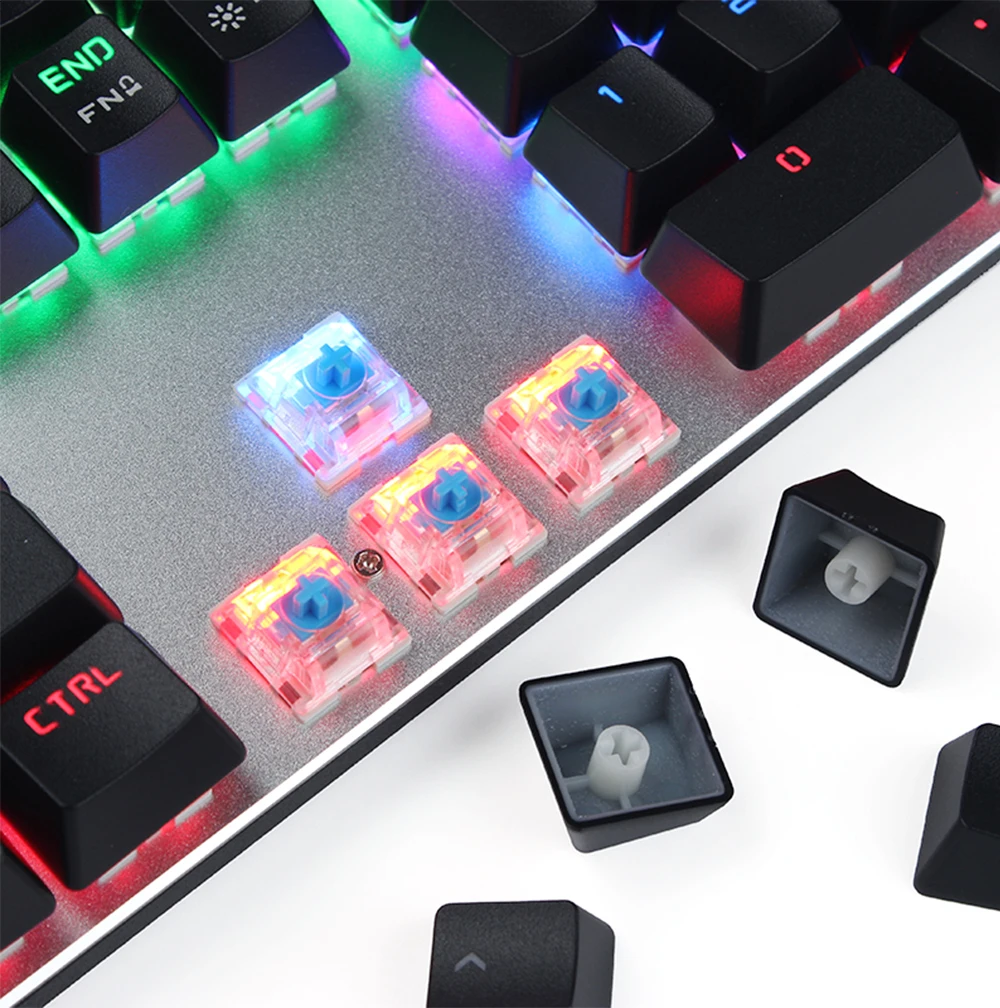 Metoo натуральная механическая клавиатура RGB микс подсветка синий переключатель