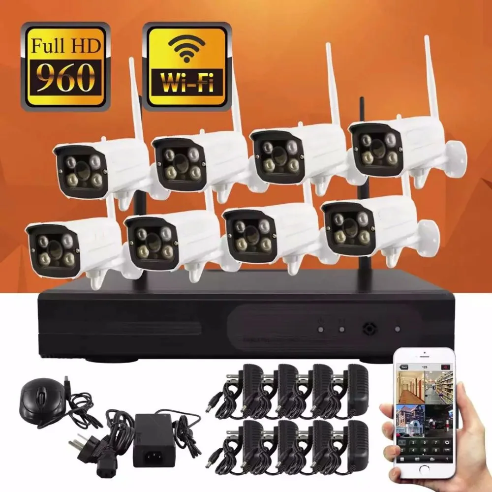 SmartYIBA 960 P Wifi система видеонаблюдения 4CH/8CH Система видеонаблюдения 1 T 2 T беспроводная наружная камера системы безопасности мобильный монитор телефона
